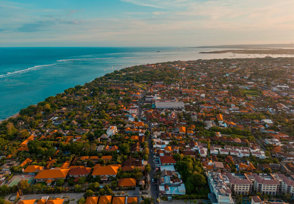 Drone photo of Sanur, Bali